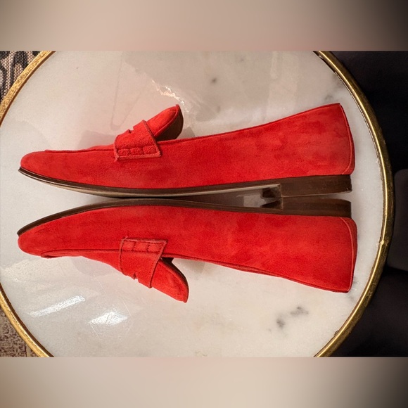 J. Crew Suede Charlie Penny Loafer in Vibrant Flame | 8.5 - Picture 4 of 13